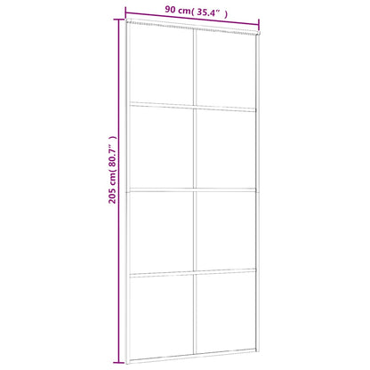 vidaXL Sliding Door Frosted ESG Glass and Aluminium 90x205 cm White