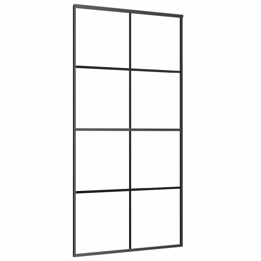 vidaXL Sliding Door Black 102.5x205 cm ESG Glass and Aluminium