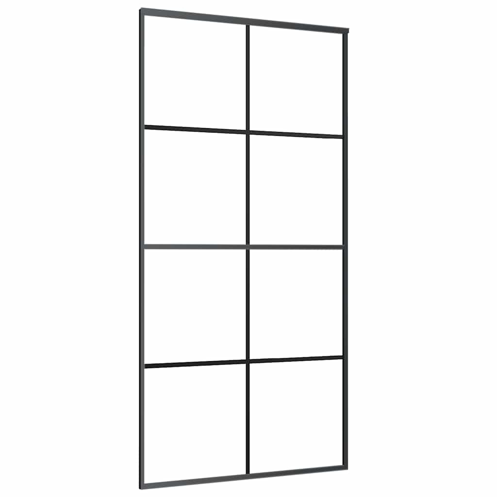 vidaXL Sliding Door Black 102,5x205 cm ESG Glass and Aluminium