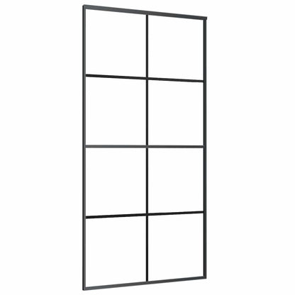 vidaXL Sliding Door Black 102,5x205 cm ESG Glass and Aluminium