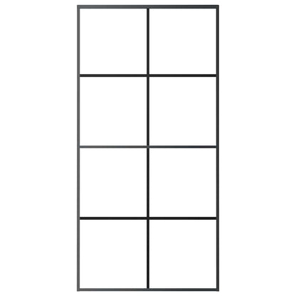 vidaXL Sliding Door Black 102.5x205 cm ESG Glass and Aluminium