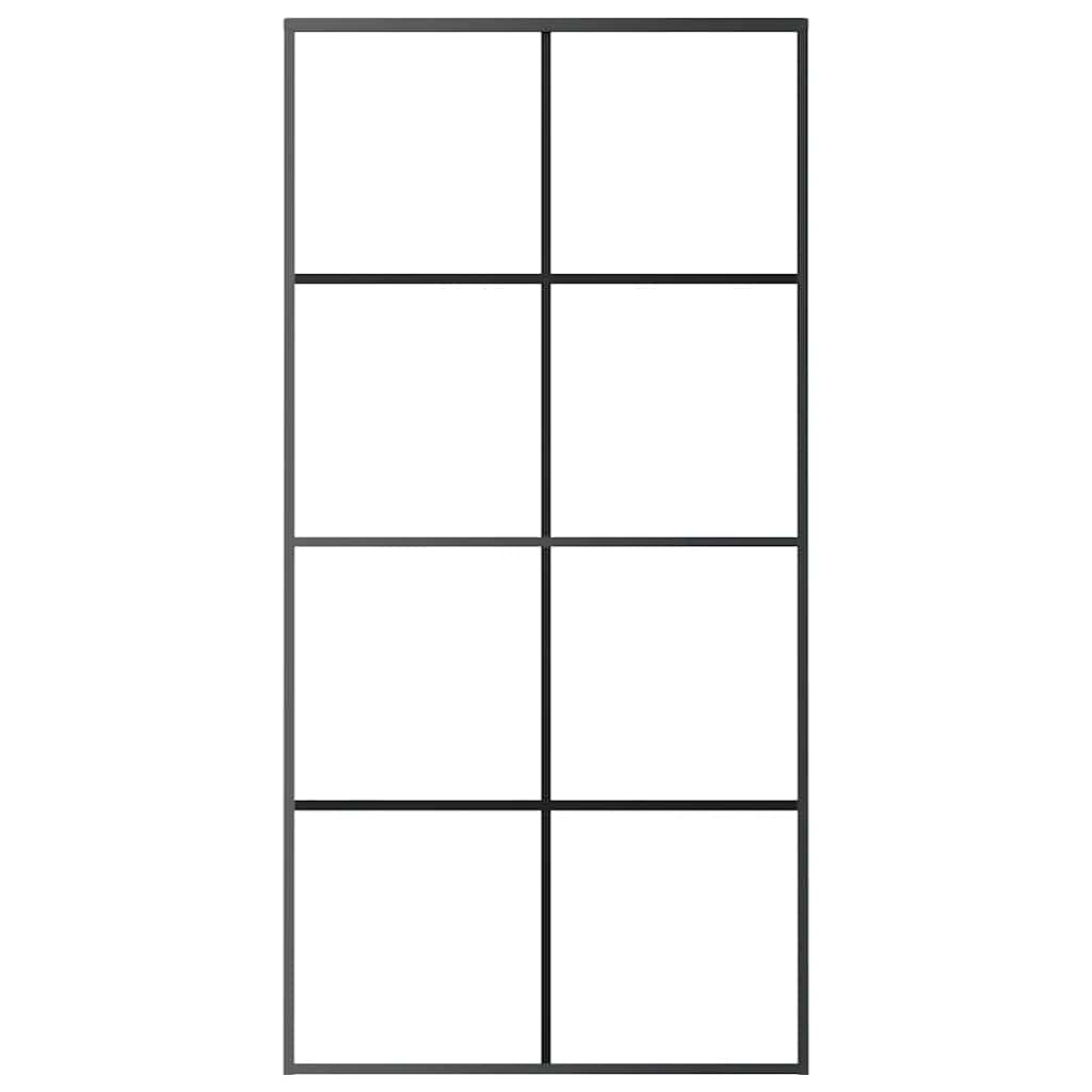 vidaXL Sliding Door Black 102,5x205 cm ESG Glass and Aluminium