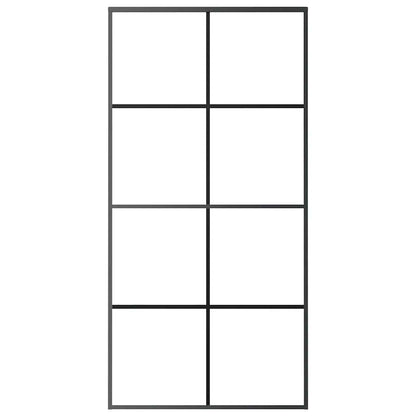 vidaXL Sliding Door Black 102,5x205 cm ESG Glass and Aluminium