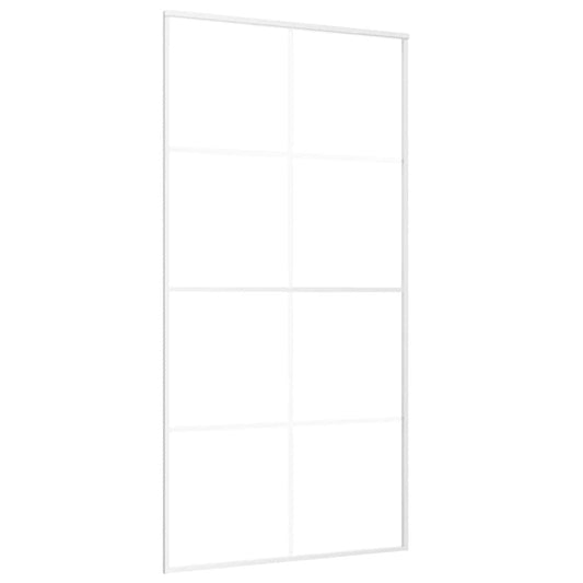 151676 vidaXL Sliding Door ESG Glass and Aluminium 102,5x205 cm White