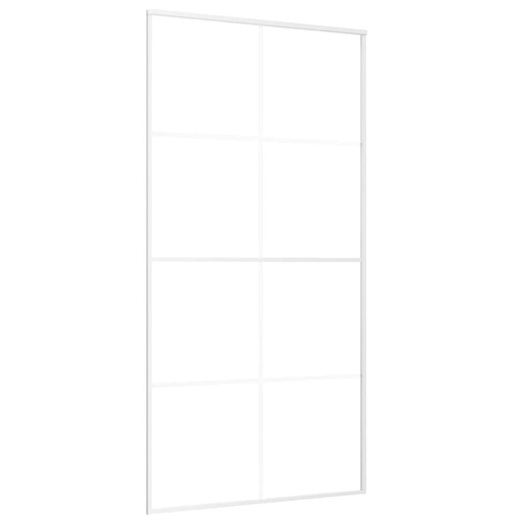 vidaXL Sliding Door Frosted ESG Glass and Aluminium 102.5x205 cm White