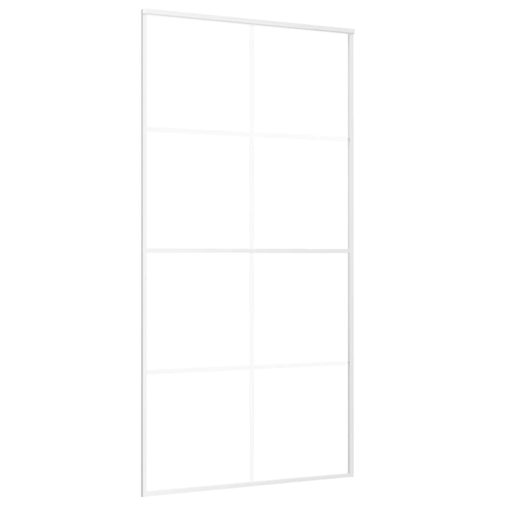 151677 vidaXL Sliding Door Frosted ESG Glass and Aluminium 102,5x205 cm White