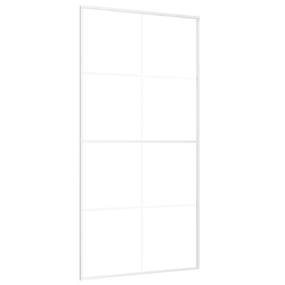 151677 vidaXL Sliding Door Frosted ESG Glass and Aluminium 102,5x205 cm White