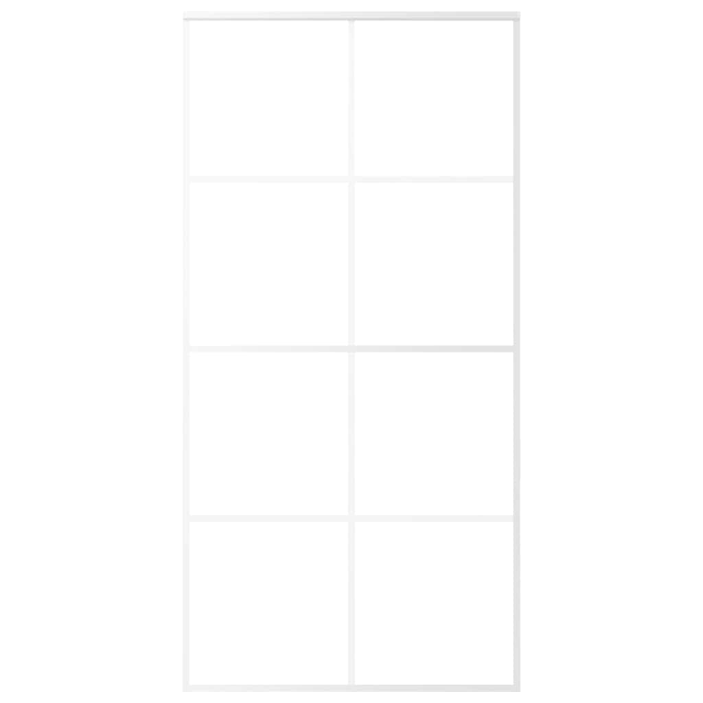 vidaXL Sliding Door Frosted ESG Glass and Aluminium 102.5x205 cm White