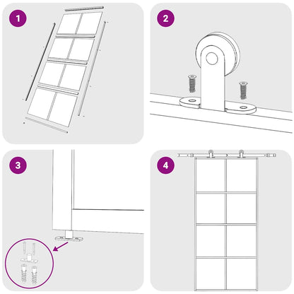 151677 vidaXL Sliding Door Frosted ESG Glass and Aluminium 102,5x205 cm White