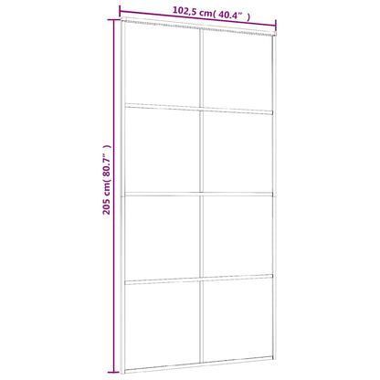 151677 vidaXL Sliding Door Frosted ESG Glass and Aluminium 102,5x205 cm White