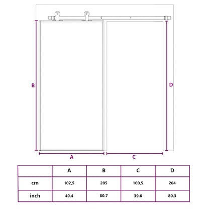 vidaXL Sliding Door Frosted ESG Glass and Aluminium 102.5x205 cm White