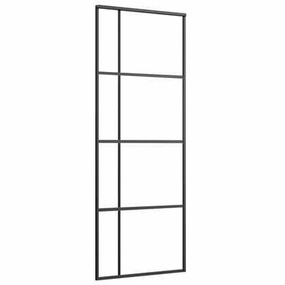 vidaXL Sliding Door ESG Glass and Aluminium 76x205 cm Black