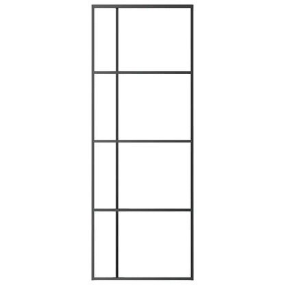 vidaXL Sliding Door ESG Glass and Aluminium 76x205 cm Black