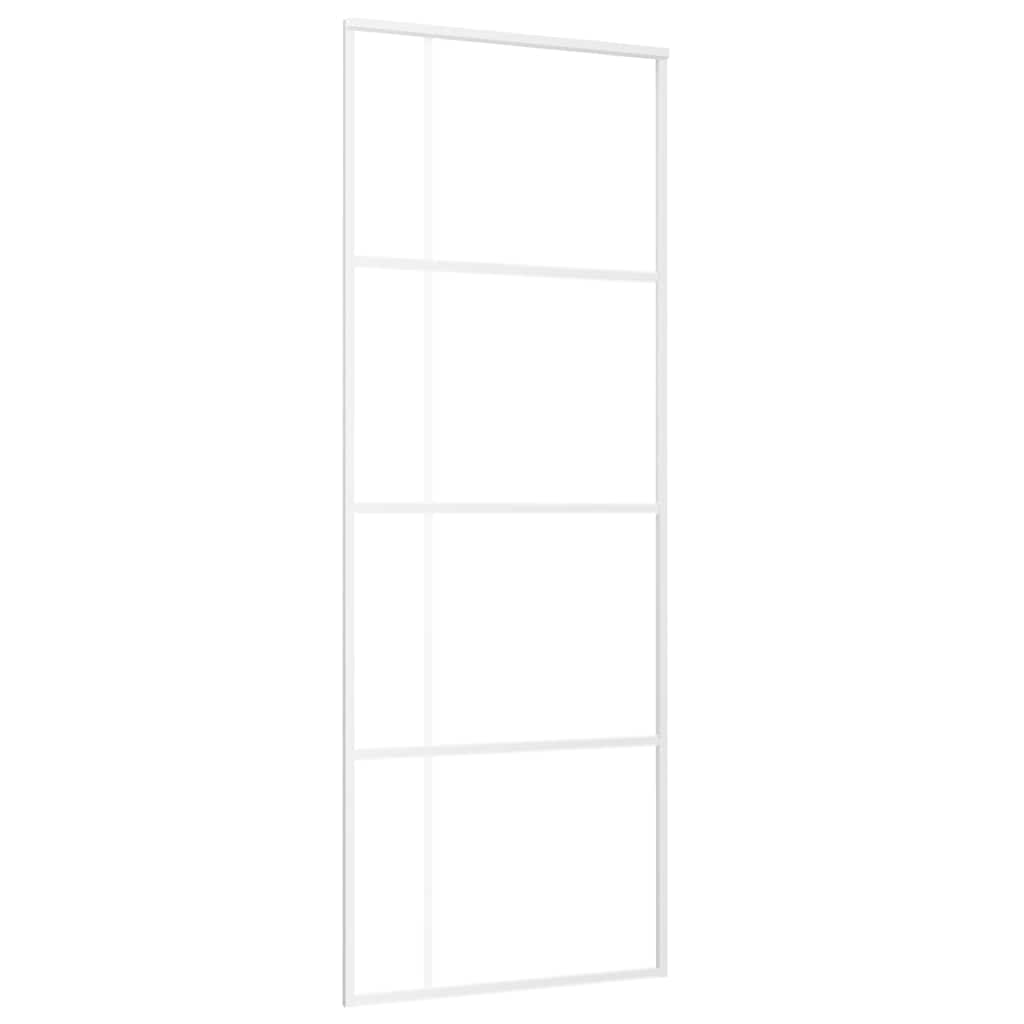 151680 vidaXL Sliding Door ESG Glass and Aluminium 76x205 cm White
