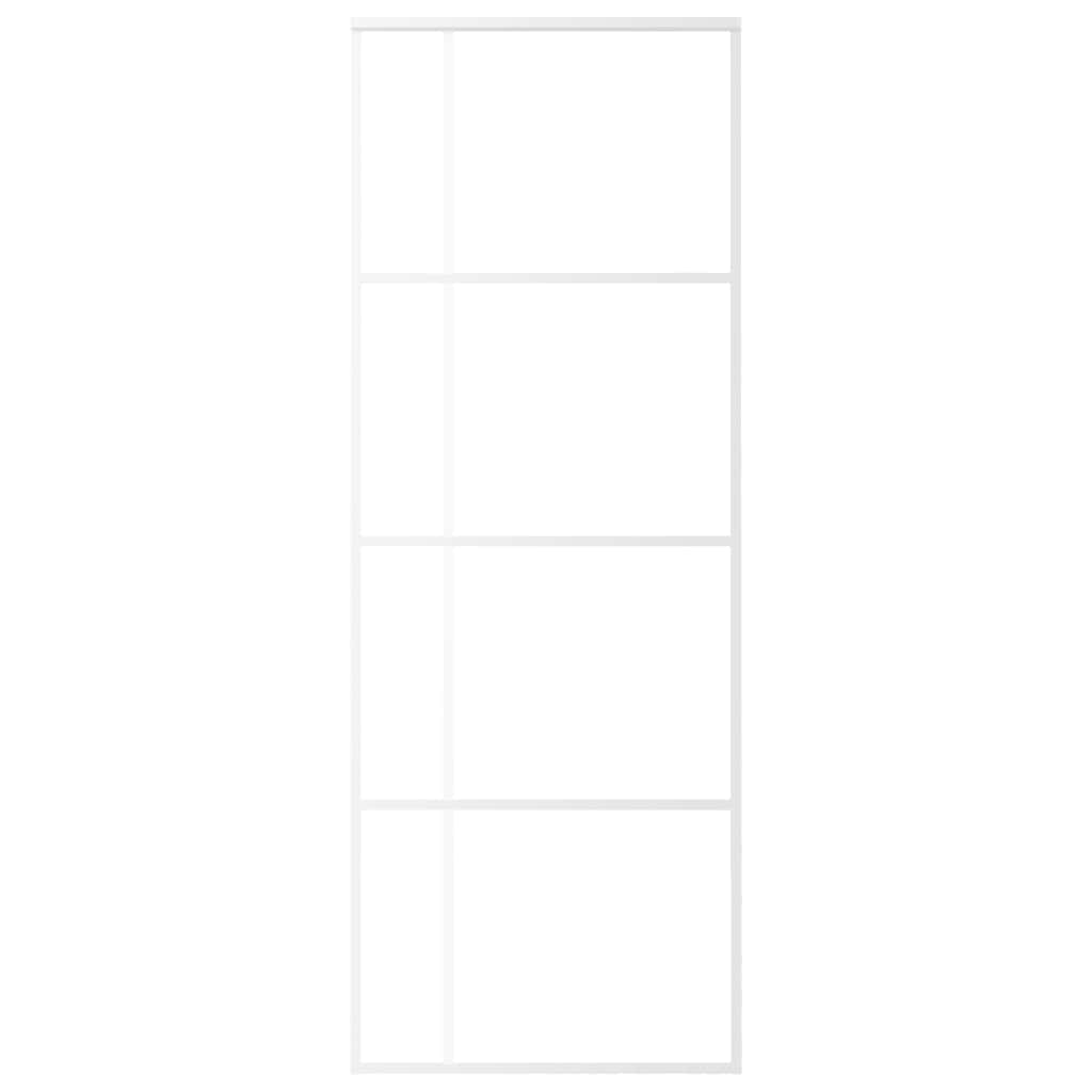 vidaXL Sliding Door ESG Glass and Aluminium 76x205 cm White