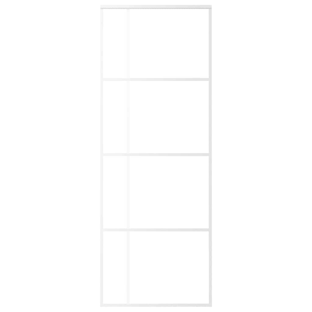 151680 vidaXL Sliding Door ESG Glass and Aluminium 76x205 cm White
