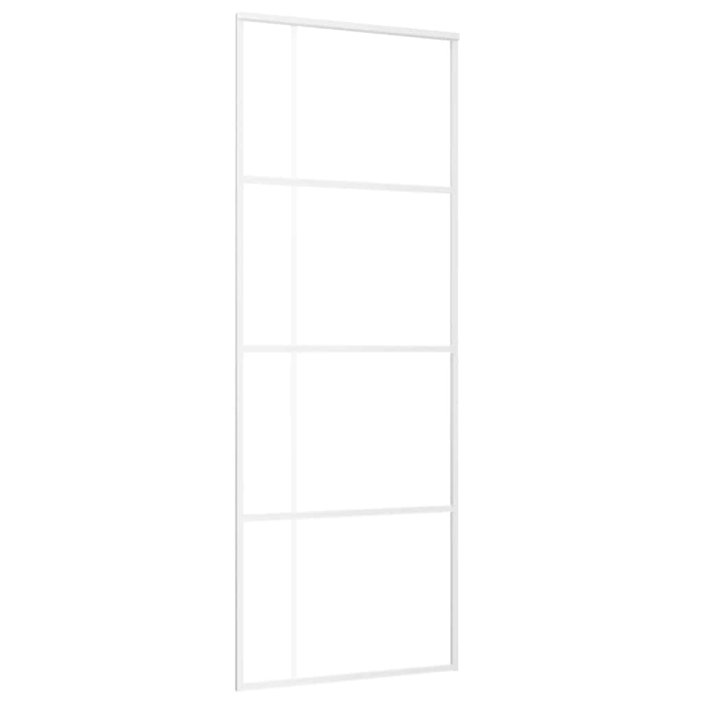 vidaXL Sliding Door Frosted ESG Glass and Aluminium 76x205 cm White