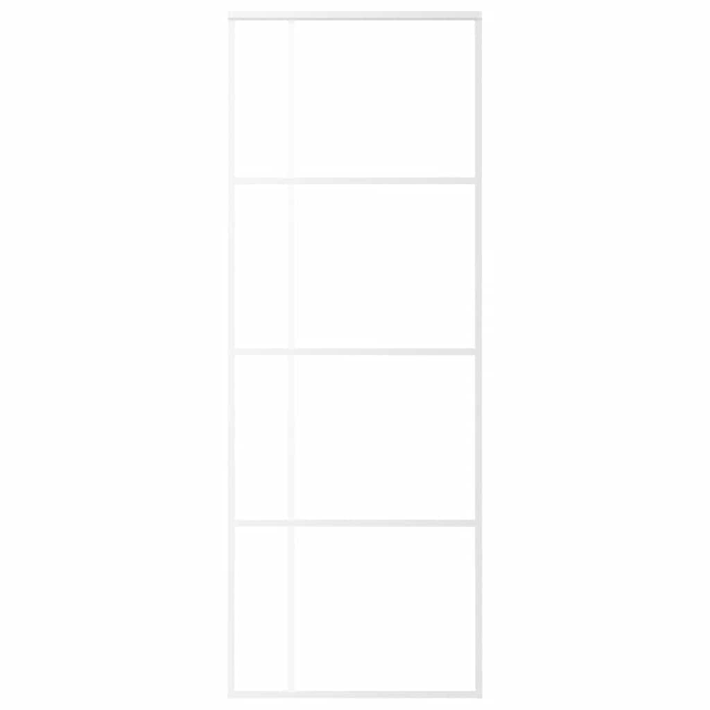vidaXL Sliding Door Frosted ESG Glass and Aluminium 76x205 cm White