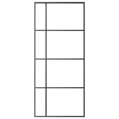 vidaXL Sliding Door ESG Glass and Aluminium 90x205 cm Black