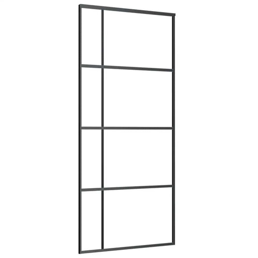 151683 vidaXL Sliding Door Frosted ESG Glass and Aluminium 90x205 cm Black