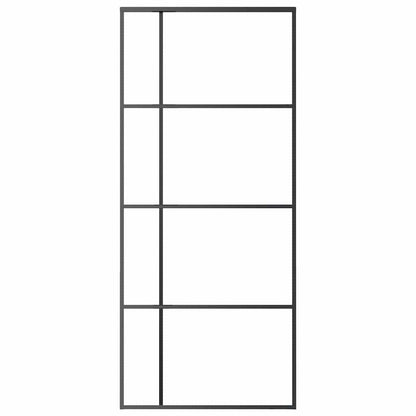 vidaXL Sliding Door Frosted ESG Glass and Aluminium 90x205 cm Black