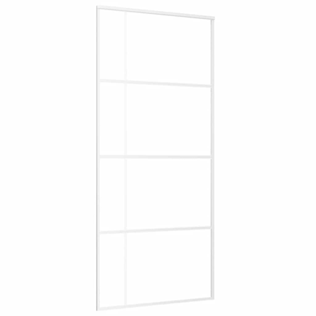 vidaXL Sliding Door ESG Glass and Aluminium 90x205 cm White