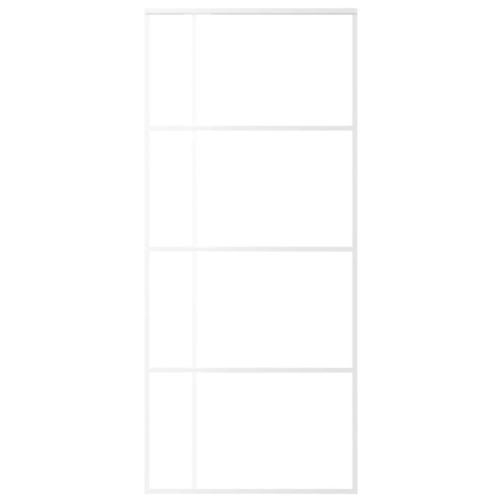 vidaXL Sliding Door ESG Glass and Aluminium 90x205 cm White