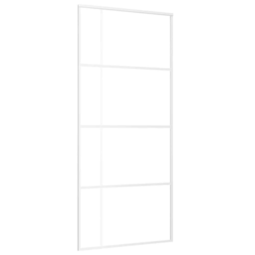 vidaXL Sliding Door Frosted ESG Glass and Aluminium 90x205 cm White