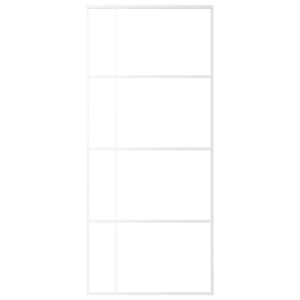 vidaXL Sliding Door Frosted ESG Glass and Aluminium 90x205 cm White