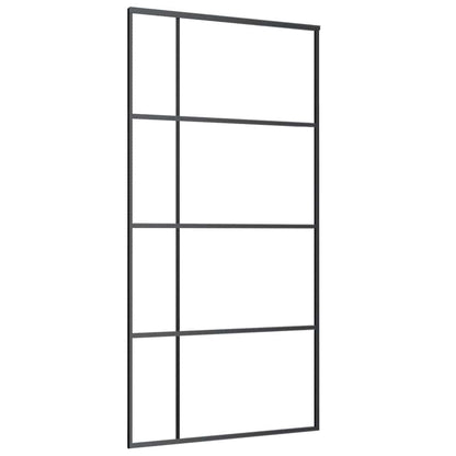 vidaXL Sliding Door ESG Glass and Aluminium 102.5x205 cm Black