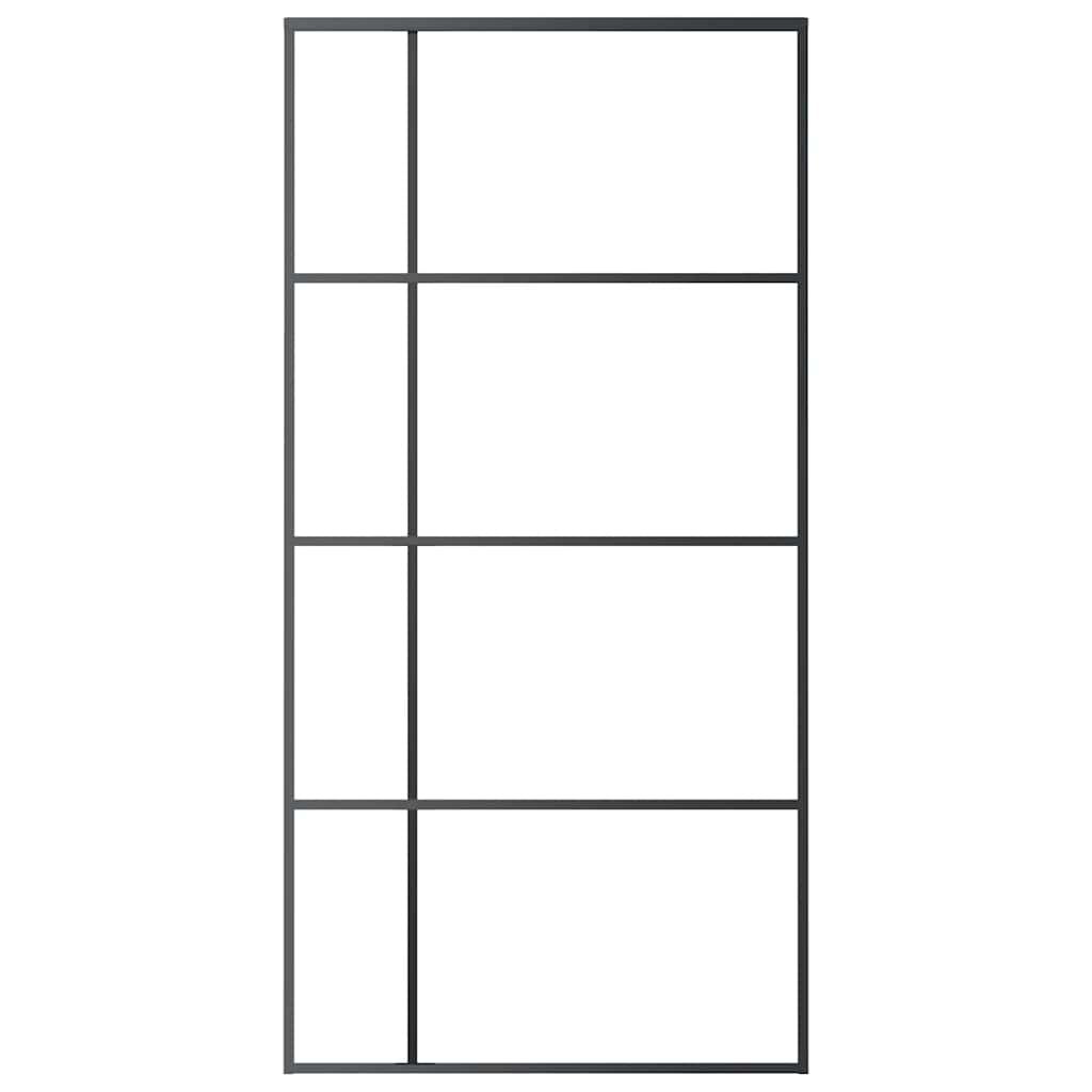vidaXL Sliding Door ESG Glass and Aluminium 102.5x205 cm Black