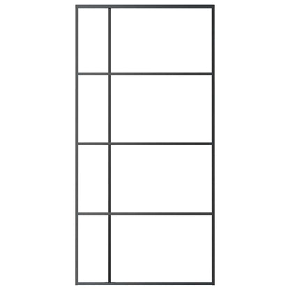 vidaXL Sliding Door ESG Glass and Aluminium 102.5x205 cm Black