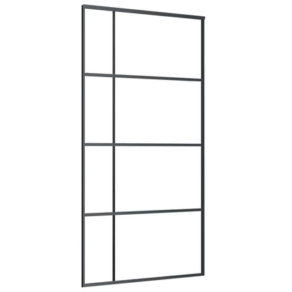 vidaXL Sliding Door Frosted ESG Glass and Aluminium 102.5x205 cm Black