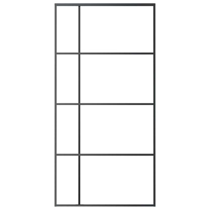 vidaXL Sliding Door Frosted ESG Glass and Aluminium 102.5x205 cm Black