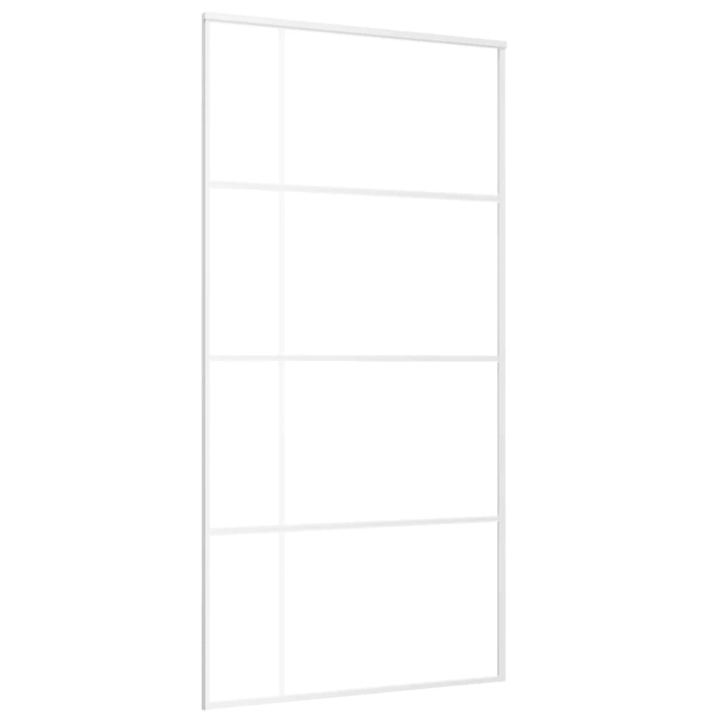 vidaXL Sliding Door Frosted ESG Glass and Aluminium 102.5x205 cm White