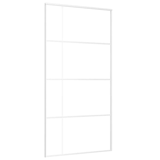 151689 vidaXL Sliding Door Frosted ESG Glass and Aluminium 102,5x205 cm White