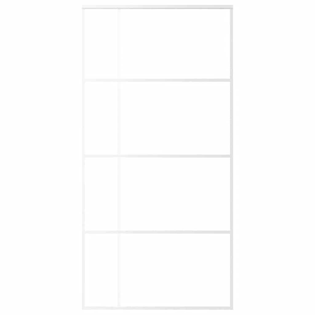 vidaXL Sliding Door Frosted ESG Glass and Aluminium 102.5x205 cm White