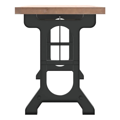vidaXL Dining Table 110x65x82 cm Solid Wood Fir and Iron