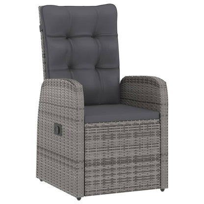 vidaXL Garden Dining Set | Grey | PE rattan | 7 Piece Set | Removable Covers