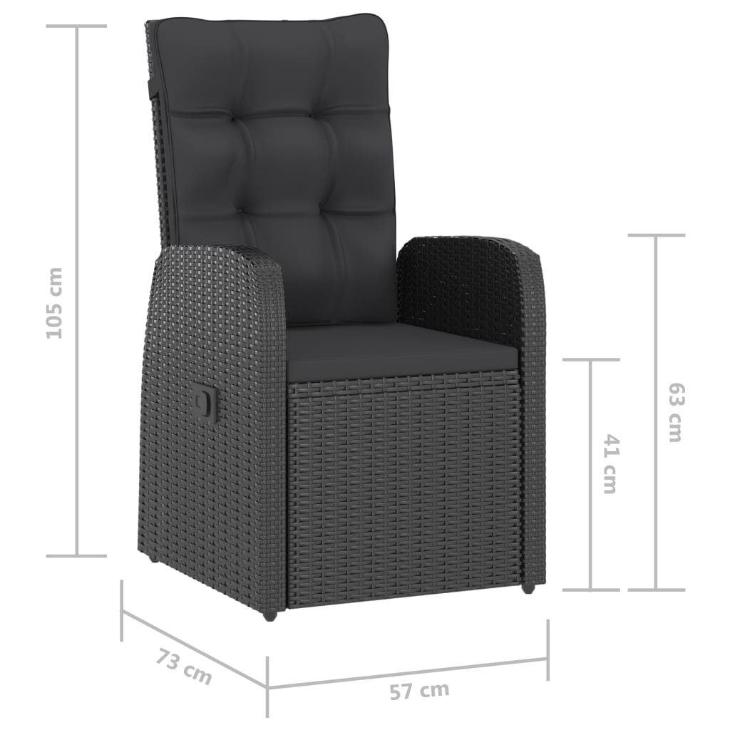 vidaXL Garden Dining Set | Black