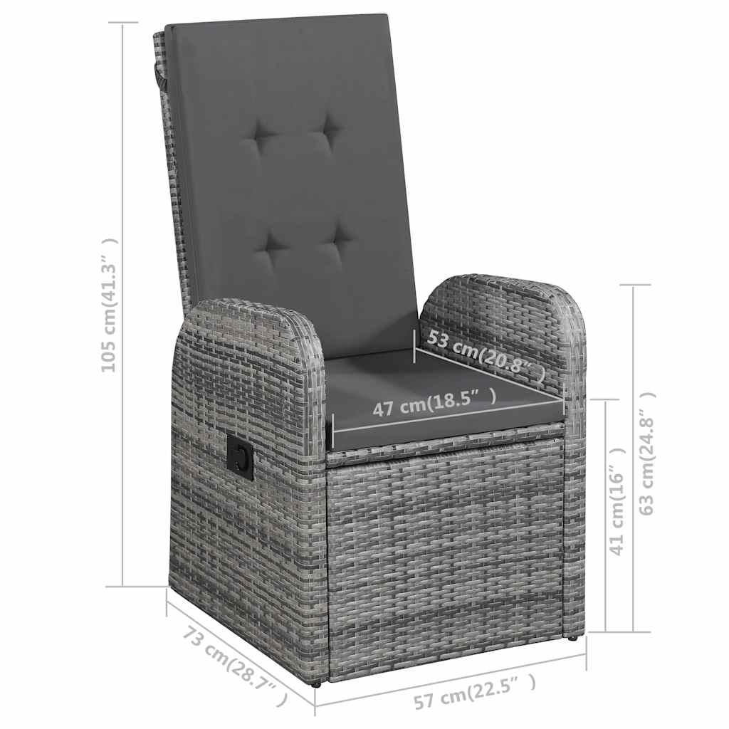 vidaXL Garden Dining Set | Grey | Solid Acacia wood | 9 Piece
