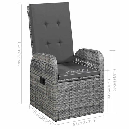 vidaXL Garden Dining Set | Grey | Solid Acacia wood | 9 Piece