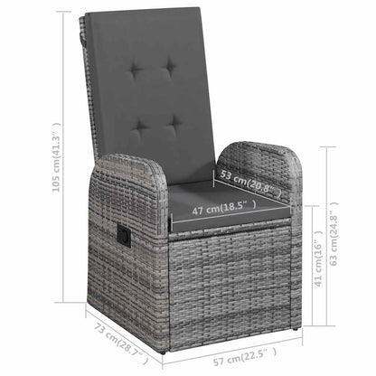 vidaXL Garden Dining Set | Grey | Solid Acacia wood | 9 Piece