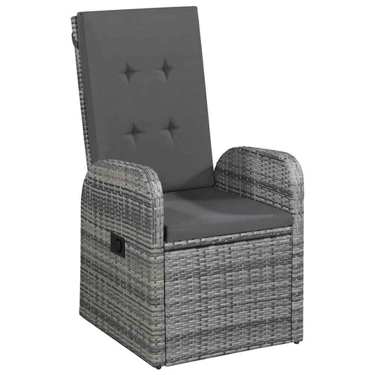 vidaXL Garden Dining Set | Grey, Dark Grey | PE Rattan | 7 Piece Dining Set