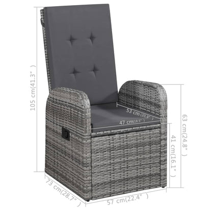 vidaXL Garden Dining Set | Grey | PE Rattan | Medium | Removable Covers