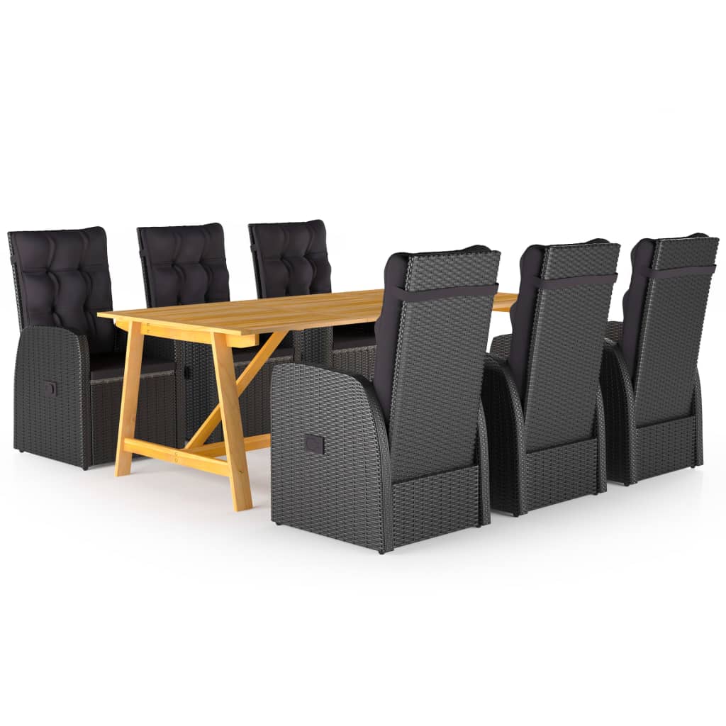 vidaXL Garden Dining Set | Black
