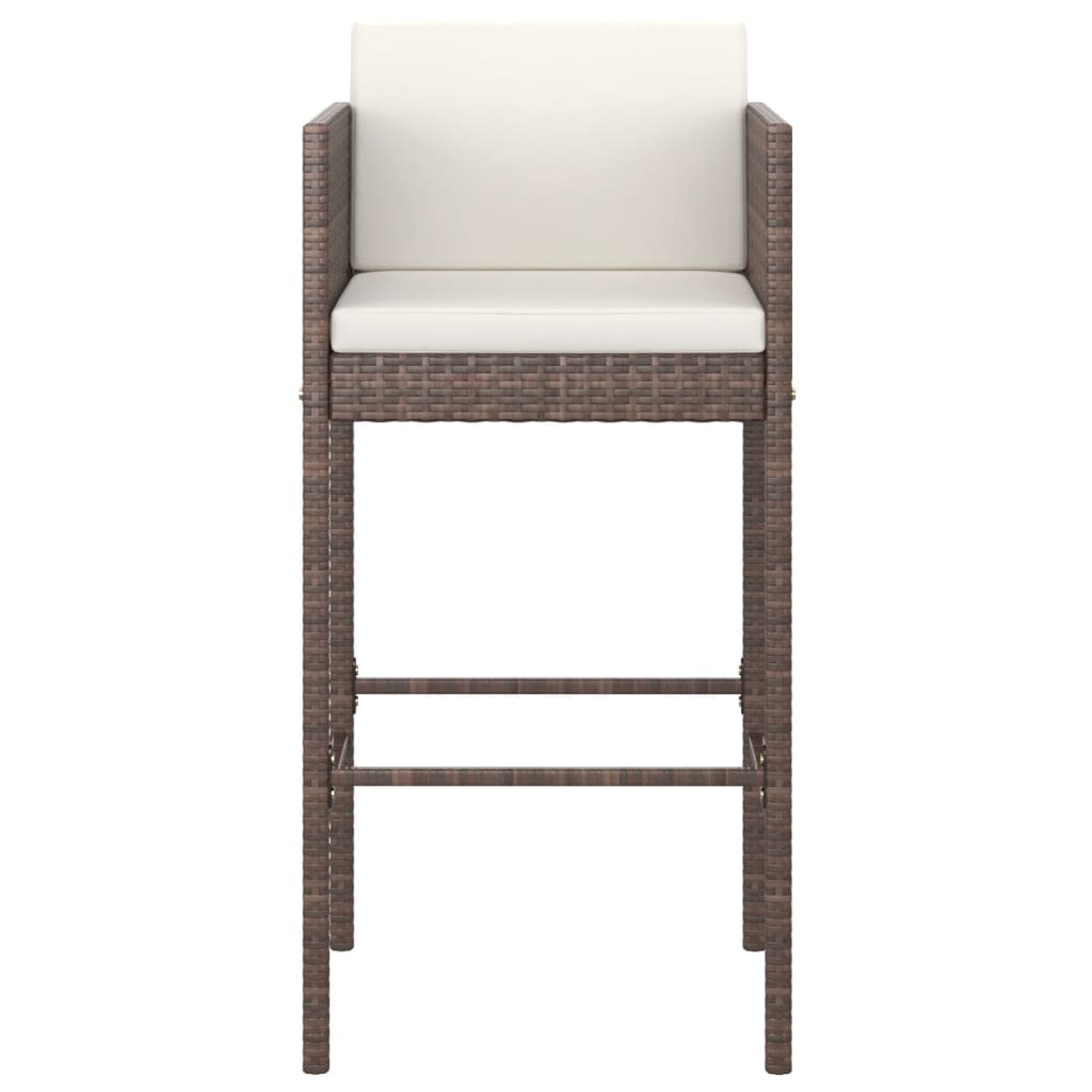 vidaXL Garden Bar Set | Brown, Cream White | PE rattan, Powder-Coated Steel