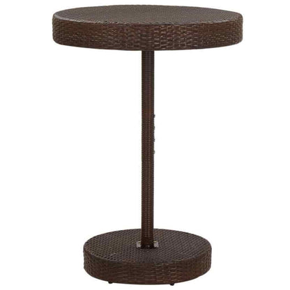 vidaXL 5 Piece Garden Bar Set with Cushions Poly Rattan Brown