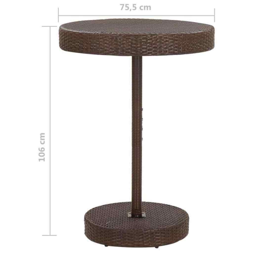 vidaXL 5 Piece Garden Bar Set with Cushions Poly Rattan Brown