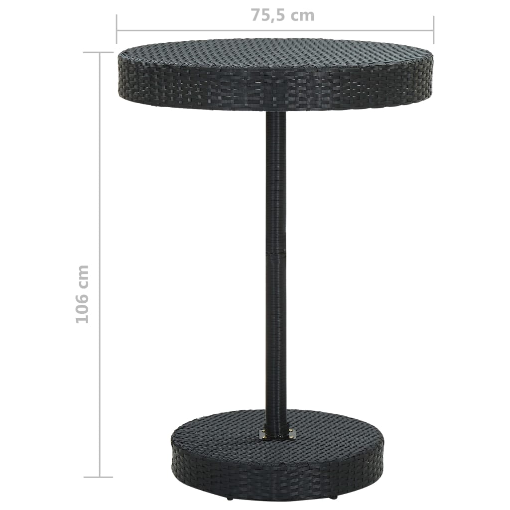 vidaXL Garden Bar Set | Black, Cream White | PE Rattan, Powder-Coated Steel